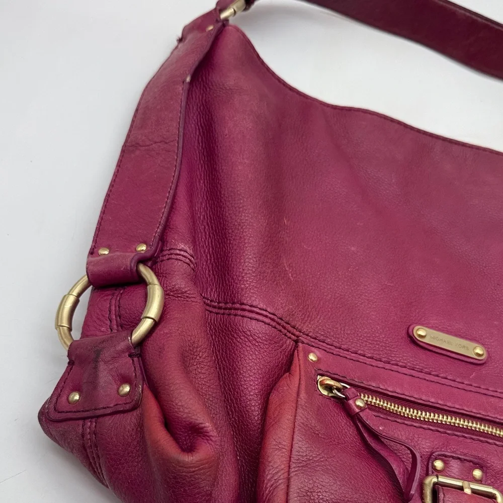 Michael Kors Wine Leather Hobo Bag As Is condition MCB9577S